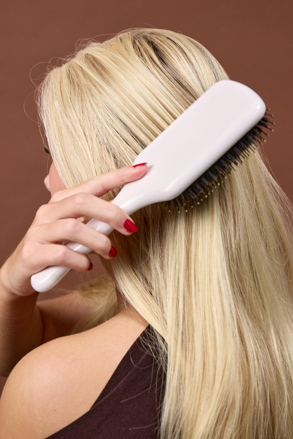 Boar- & Nylon hårbørste, Medium - Glossy White